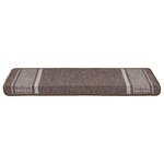 vidaXL Tapis d'escalier auto-adhésifs 15 Pièces Marron 65 x 21 x 4 cm