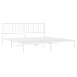 vidaXL Cadre de lit métal avec tête de lit blanc 193x203 cm