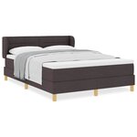 vidaXL Lit à Ressorts avec Matelas Crème 90x200 cm Tissu Marron foncé
