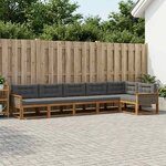 vidaXL Ensemble de canapés d'extérieur 6 Pièces Naturel et Anthracite