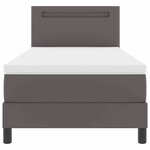 vidaXL Cadre de lit avec matelas Gris 90 x 200 cm Faux cuir