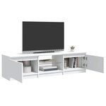 vidaXL Meuble TV avec lumières LED blanc 140x40x36 cm