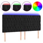 vidaXL Tête de lit à LED Noir 200x7x118/128 cm Velours