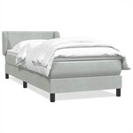 vidaXL Sommier à lattes de lit et matelas gris clair 100x210cm velours