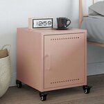 vidaXL Table de chevet rose 36x38 5x43 5 cm acier