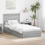 vidaXL Lit de Rangement Gris Sonoma 90 x 200 cm Bois d'ingénierie