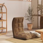 vidaXL Chaise pliable de sol Marron Tissu