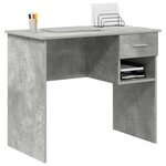 vidaXL Bureau avec tiroir Gris béton 90 x 49 x 75 cm Bois d'ingénierie