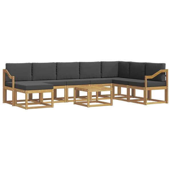 vidaXL Ensemble de canapés d'extérieur 9 pc Blanc et anthracite