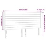 vidaXL Tête de lit à LED Marron foncé 203x16x118/128 cm Tissu