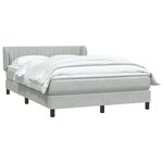vidaXL Sommier à lattes de lit et matelas gris clair 160x210cm velours