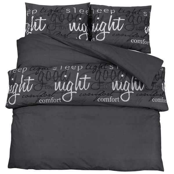 vidaXL Ensemble de housse de couette Noir 135x200 cm Coton