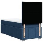 vidaXL Sommier à lattes de lit avec matelas Bleu 90x200 cm Tissu