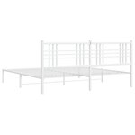 vidaXL Cadre de lit métal sans matelas et tête de lit blanc 183x213 cm