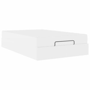 vidaXL Cadre de lit avec matelas Blanc pur 120 x 190 cm Faux cuir