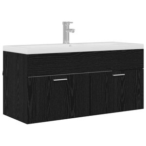 vidaXL Armoire de salle de bain Chêne noir 100 x 38 5 x 46 cm