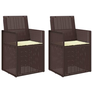vidaXL Chaises de jardin salle à manger 2 Pièces Marron et crème PP
