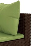 vidaXL Salon de jardin 5 Pièces avec coussins Marron Résine tressée