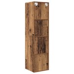 vidaXL Meuble TV mural Montage mural Bois ancien 37 x 37 x 142.5 cm