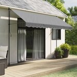 vidaXL Tissu de remplacement de cantonnière d’auvent rayure anthracite