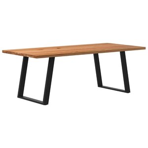 vidaXL Table à manger marron clair bois de chêne massif rectangulaire