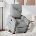 vidaXL Fauteuil inclinable électrique gris clair tissu