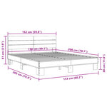 vidaXL Cadre de lit sans matelas sonoma gris 150x200 cm