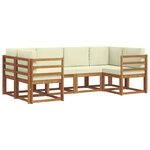 vidaXL Ensemble de canapés d'extérieur 6 pc Naturel et Crème