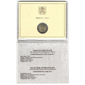 2 euros commémorative Vatican 2017 - Fatima en coffret BU.