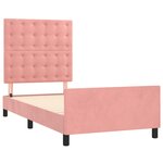 vidaXL Cadre de lit avec tête de lit Rose 90x200 cm Velours