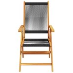 vidaXL Ensemble à manger de jardin 7Pièces noir polypropylène bois massif