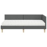 vidaXL Cadre de lit d'angle avec matelas Autre 2 Pièces Gris tissu