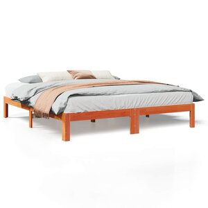 vidaXL Cadre de lit sans matelas cire marron 180x200cm bois pin massif