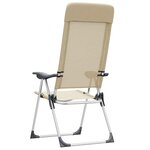 vidaXL Chaises de camping pliables lot de 2 Crème Aluminium