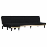 vidaXL Canapé-lit en forme de L noir 255x140x70 cm tissu