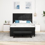 vidaXL Lit À Ressorts Avec Matelas Et Banc Noir 140x190 cm Tissu