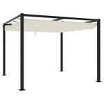 vidaXL Tonnelle de jardin avec toit rétractable crème 3x3 m acier