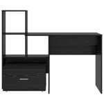 vidaXL Bureau Chêne noir 131 5 x 50 x 106 5 cm Bois d'ingénierie