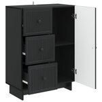 vidaXL Buffet avec tiroir Noir 66 x 34 5 x 90 cm Bois d'ingénierie