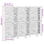 vidaXL Cloison de séparation 6 panneaux blanc bois de paulownia massif