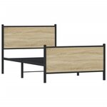vidaXL Cadre de lit en métal sans matelas chêne sonoma 100x200 cm