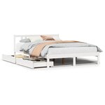 vidaXL Cadre de lit sans matelas blanc 140x200 cm bois de pin massif
