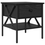 vidaXL Table de chevet avec tiroir Chêne noir 40 x 42 x 45 cm