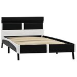 vidaXL Cadre de lit avec LED sans matelas noir similicuir 90x200 cm