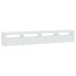 vidaXL Meuble TV avec lumières LED Blanc 240x35x40 cm
