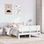 vidaXL Cadre de lit avec tête de lit sans matelas blanc 140x190 cm
