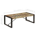 vidaXL Table basse 120x60x40 cm Bois de récupération solide