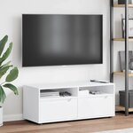 vidaXL Meuble TV VISNES blanc 100x40x38 cm bois d'ingénierie