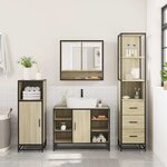 vidaXL Ensemble de meubles de salle de bain 3 Pièces chêne sonoma