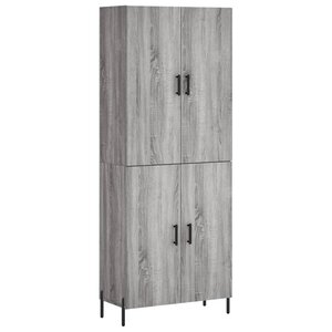 vidaXL Buffet haut Sonoma gris 69 5x34x180 cm Bois d'ingénierie